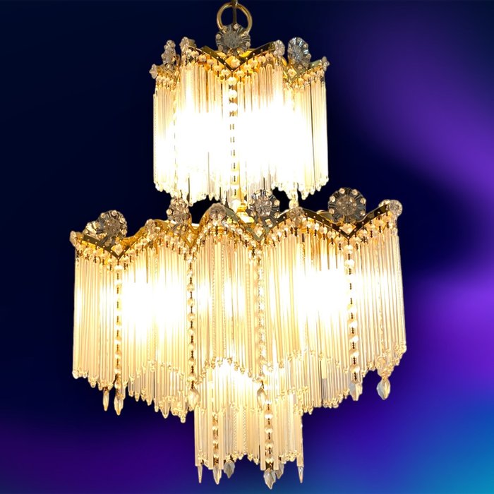 Una Joya en tu Techo - Lampă plafon - Placat cu Aur - Cristale in diverse formate