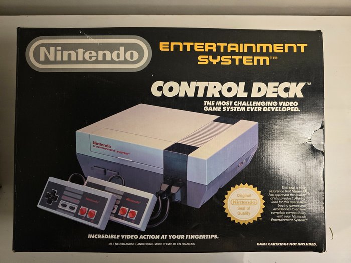 Nintendo - Control Deck - 8-BIT - PAL - HOL/FRA elease - Rare Edition - 1985-1988 - Nes - Videospilkonsol - I original æske