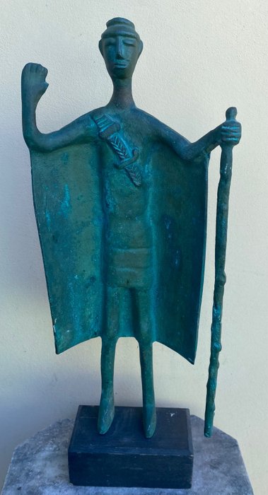 塑像, Guerriero Nuragico Capo Tribù - 53 cm - 黄铜色