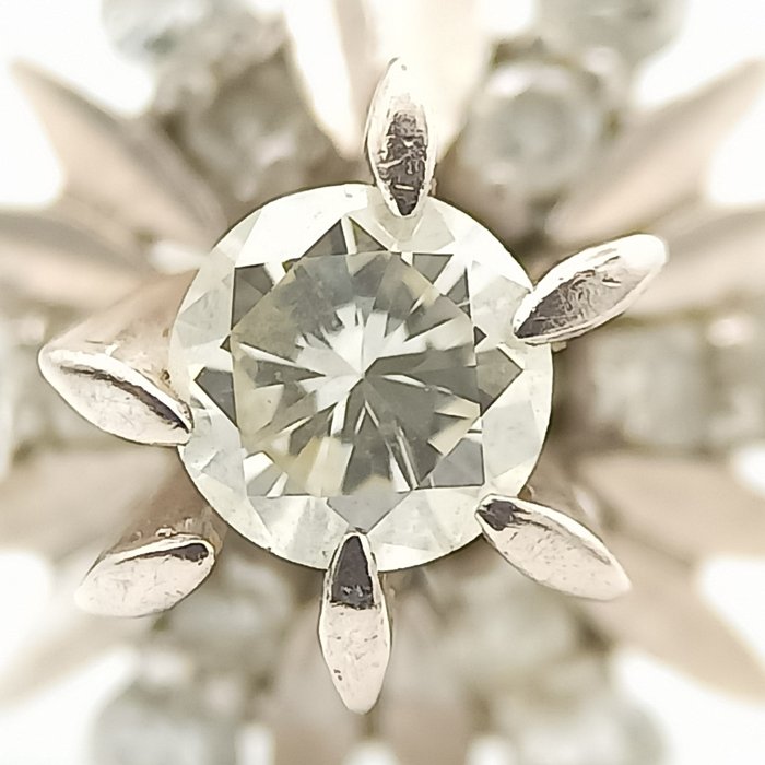 Anel Ouro branco Diamante  (Colorido natural) - Diamante 