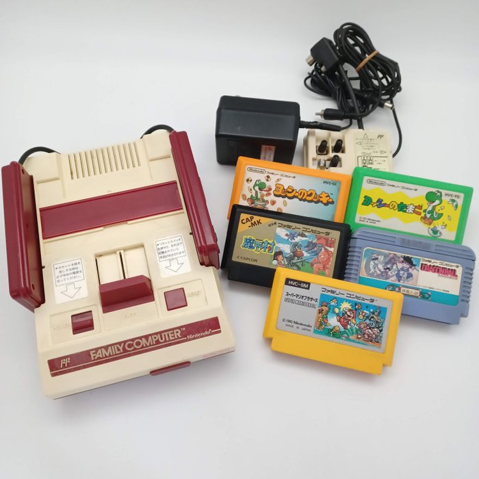 Nintendo - Famicom FC Console set 5 Softwares - 电子游戏