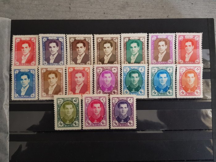 依朗 1956 - 穆罕默德·禮薩·巴列維的稀有郵票，最終套裝 VII。