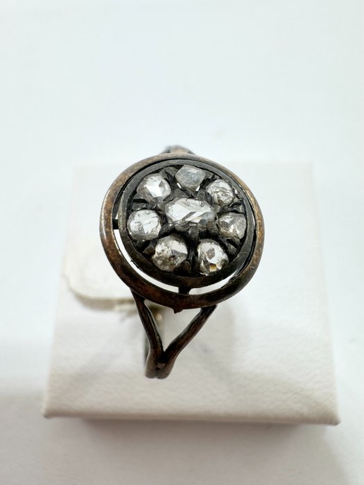 没有保留价 - 戒指 - 18K包金 银, 黄金 -  0.56 tw. 钻石  (天然) - 钻石 