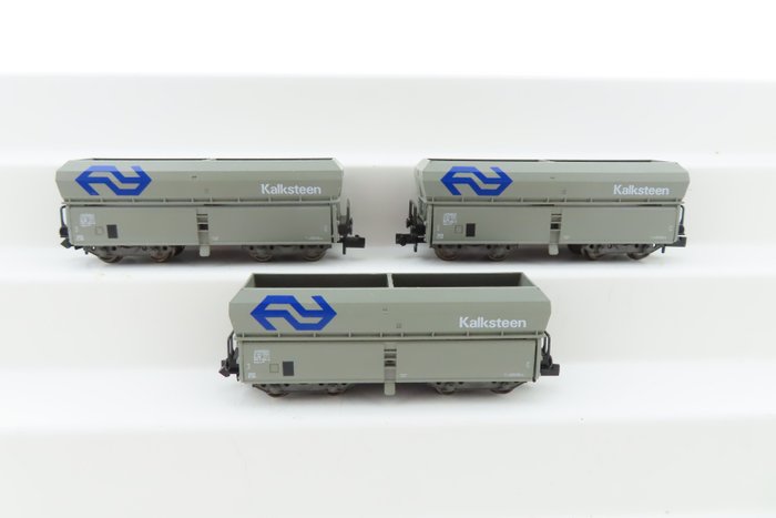 Fleischmann N - 901-9364 - Set di vagoni merci di modellini di treni (1) - Set di carri merci da 3 pezzi con scaricatori automatici a 4 assi - NS