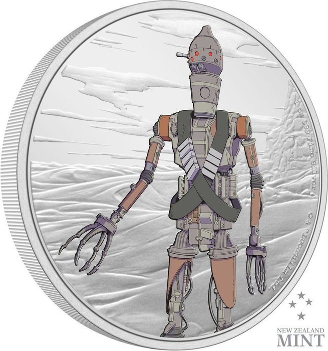 Niue. 2 Dollars 2021 Star Wars™ Mandalorian - IG-11™, 1 Oz (.999)