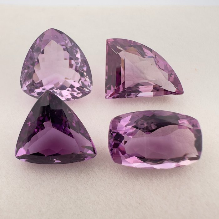4 pcs 紫色 紫水晶 - 40.60 ct