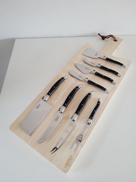 Laguiole Serveerplank & 8 Kaasmessen - Cutlery set (9) - Style de Vie - Steel (stainless)