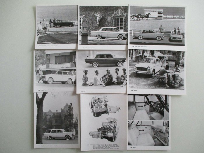 Zdjęcia prasowe - Fiat - 1100 1300 1500 1800 2300 9x Photos Werkfotos Pressefotos Großformat in FIAT - 1963