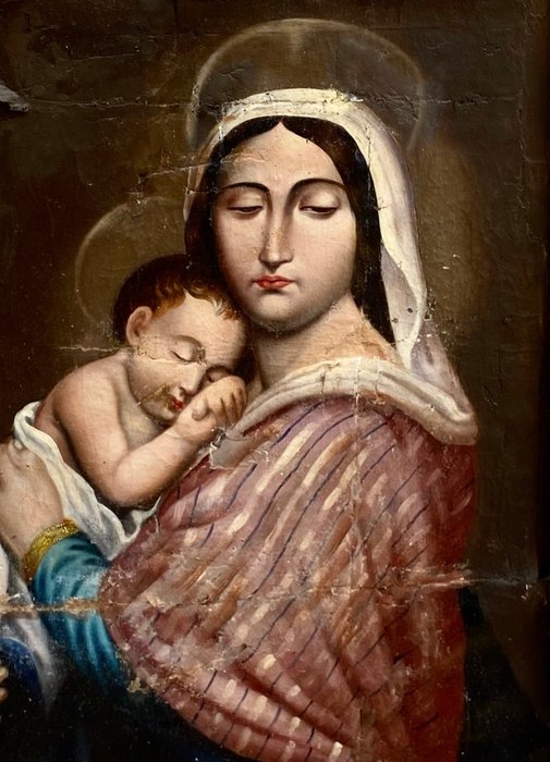 Escuela italiana (XIX) - Madonna con Bambino - NO RESERVE