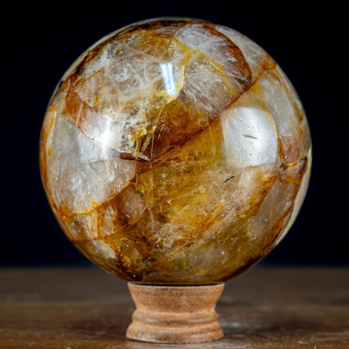 Natural High Quality Golden Healer Quartz Sphere- 2409.71 g