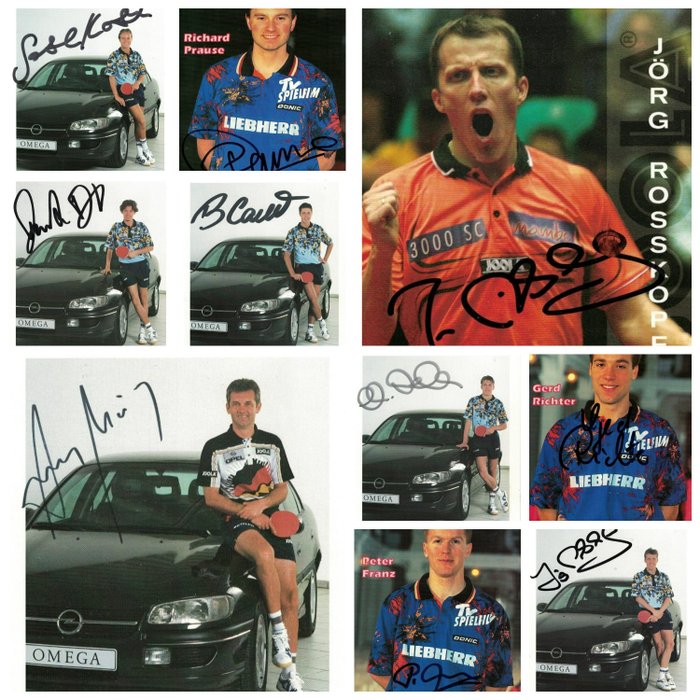 Table Tennis Players Collection (10 signed photos) - Olympic Games Medalists, European Champions