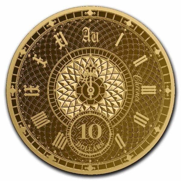托克劳. 2022 1/10 oz Gold $10 NZD Tokelau Chronos Coin Proof Like in Capsule