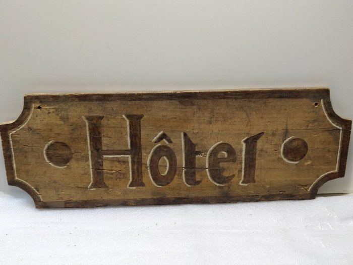 Personnel - Advertising sign (1) - Hotel - Wood, Hand painted