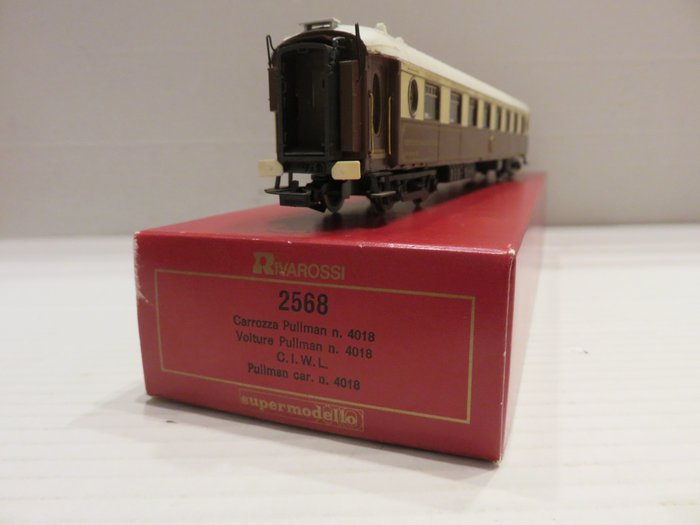 Rivarossi H0 - 2568 - Vagón de tren de pasajeros a escala (1) - Coche pullman 4018 marrón-beige época II - CIWL