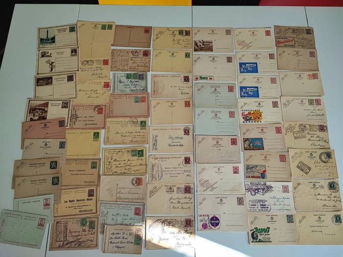 比利時  - 超過 50 張明信片、明信片、Publibel 等批次，待分析郵戳（-10%，...）