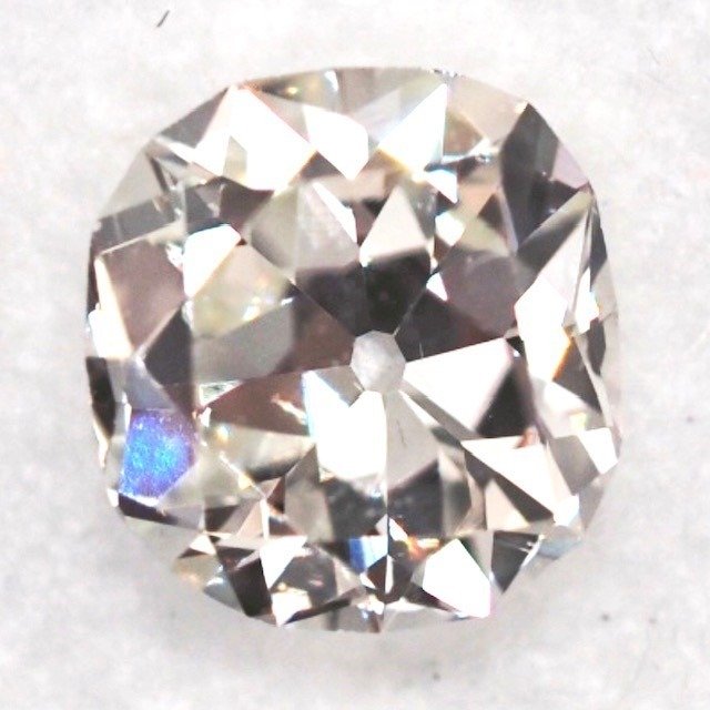 1 pcs 鑽石 - 0.34 ct - 枕形 - J(極微黃、從正面看是亮白色) - VS2