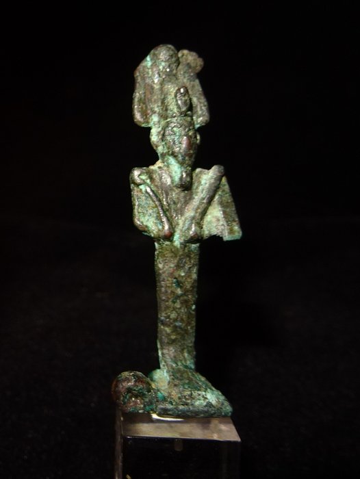 Starożytny Egipt, późny okres - Brązowa statuetka boga Ozyrysa - 664/332 p.n.e
