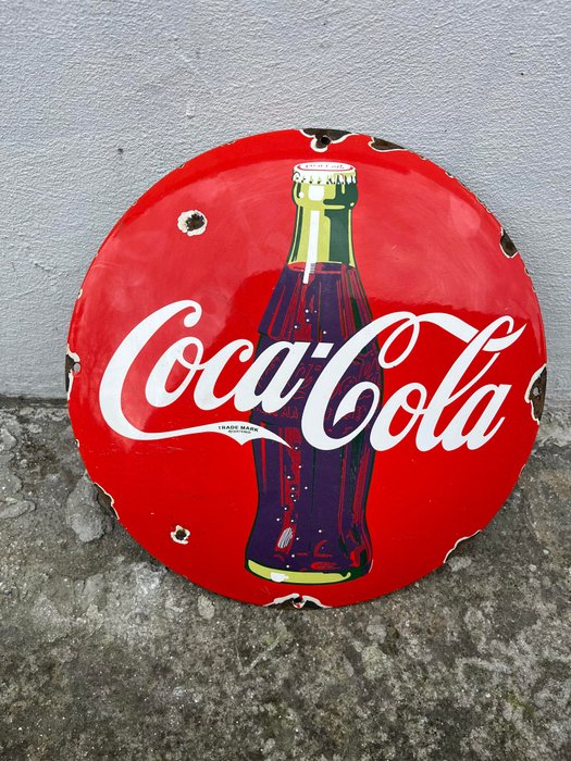 Coca-Cola - Insegna smaltata (1) - Smalto