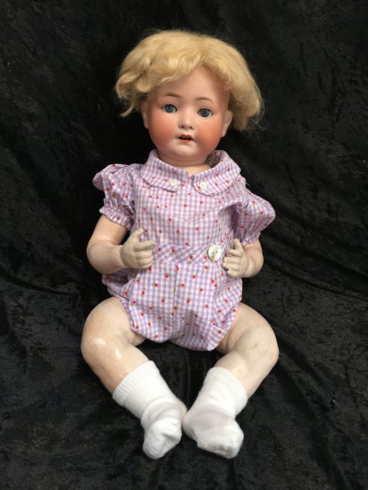 Prachtige antieke babypop Heubach - Koppelsdorf  - Puppe met porseleinen hoofd - 1910-1920 - Deutschland