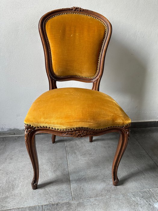 扶手椅子 - 伏尔泰风格 - 丝绒, 软木