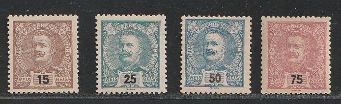 Portugalia 1895/1898 - Lepsze wartości króla Carlosa I - Michel 127A, 129A, 130A, 131A