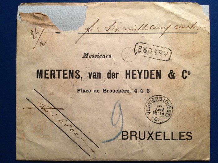 比利时  - 字母邮票细胡子