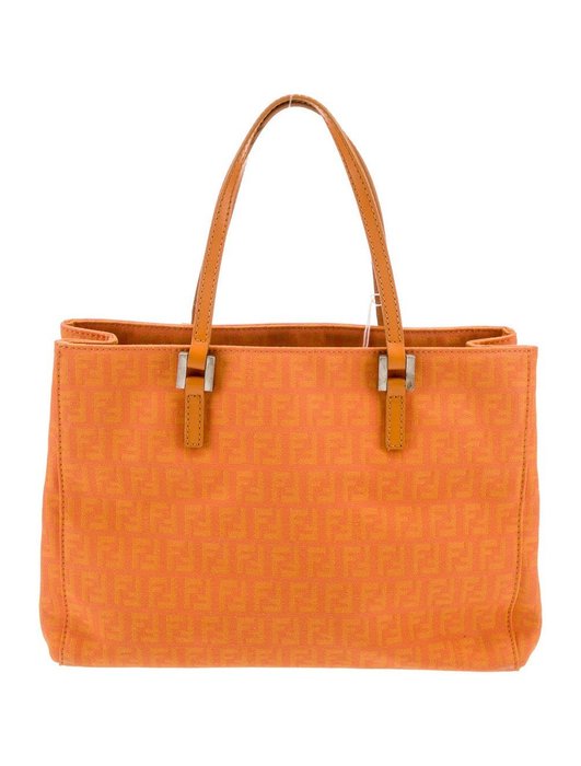 Fendi - Tote Piccola Monogrammata FF Zucchino Arancione - Handbag
