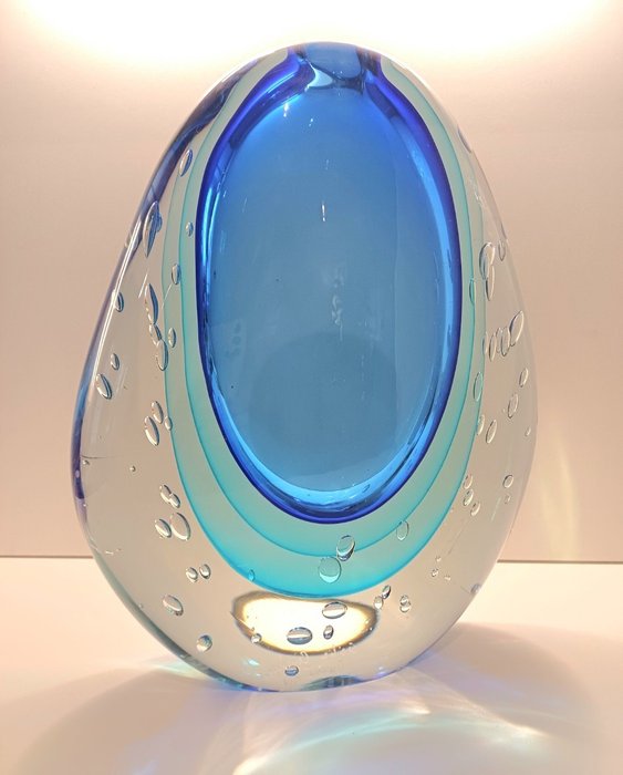 Lucevetro Cecilia Cenedese - 花瓶 -  索梅尔索蓝色花瓶  - 玻璃