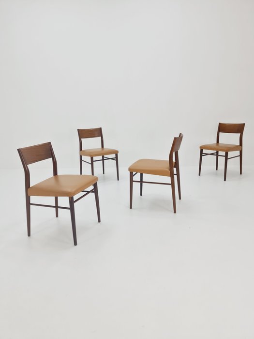 Wilkhahn - Georg Leowald - Dining room chair - Leather, Teak