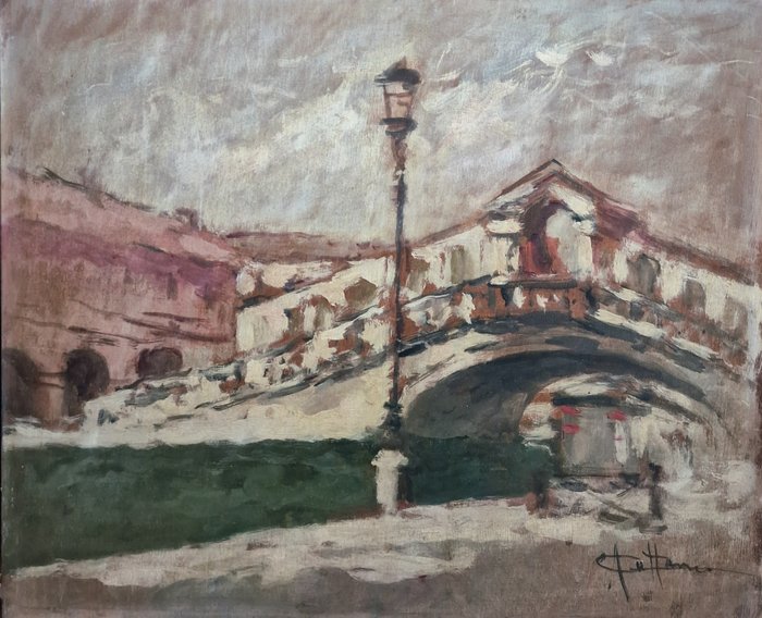 Achille Cattaneo (1872-1931) - Ponte di Rialto, Venezia