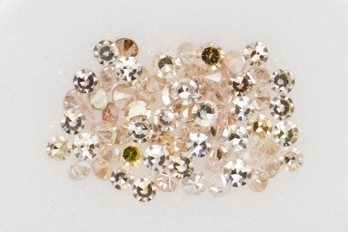 69 pcs Diamantes - 1.03 ct - Corte único - NO RESERVE PRICE - O-R, Very Light Yellow - Brown - VS1, VS2