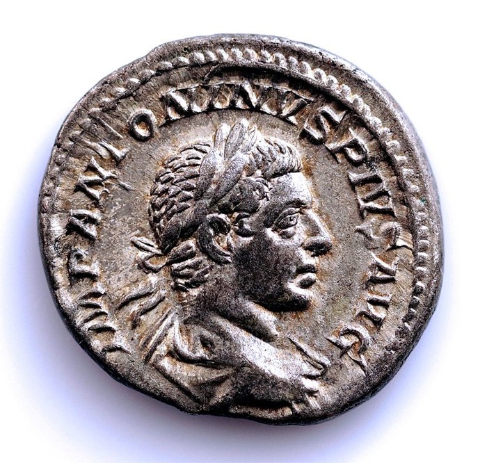Império Romano. Elagábalo (218-222 d.C.). Denarius Roma - FIDES MILITVM