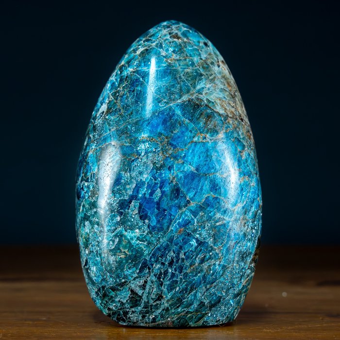 天然優質深藍色磷灰石 自由形式- 970.13 g