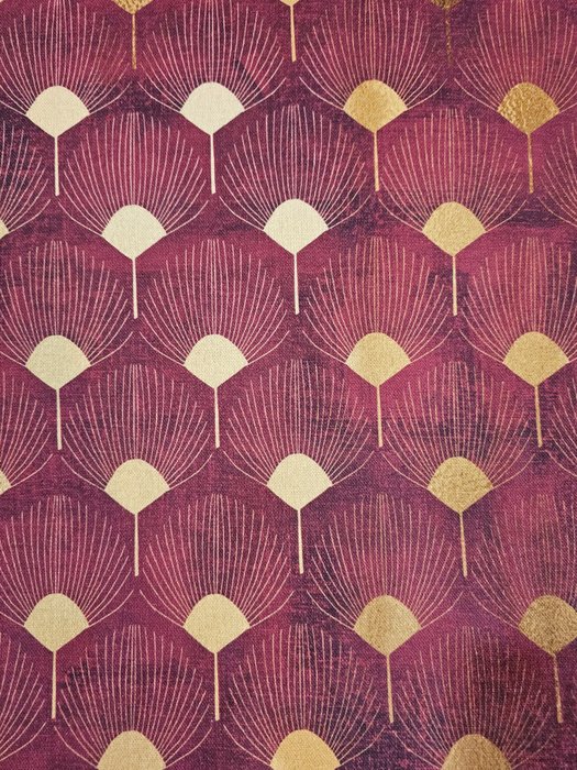 獨家東方風格裝飾藝術面料 - 600x140cm - 酒紅色 - 紡織品  - 600 cm - 140 cm