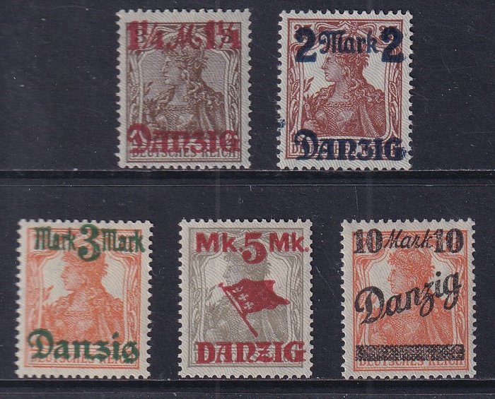 Danzig 1920 - 28 II ATTEST: G .Gruber BPP - Michel: 27/31 II