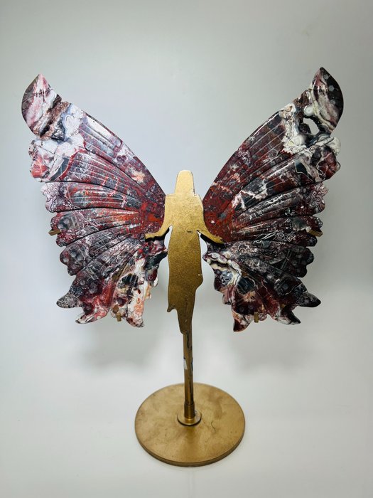墨西哥瑪瑙 - 天使之翼 - 完美的室內裝飾 - AAA 品質 - 獨特 - 手工 - 品質 - 天然石材 - 高度: 290 mm - 闊度: 210 mm- 1300 g - (1)