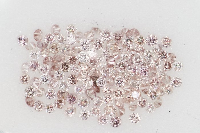 125 pcs 钻石 - 0.89 ct - 圆形的 - NO RESERVE PRICE - Mix Brown - Pink* - SI1 微内含一级, SI2 微内含二级, VS1 轻微内含一级, VS2 轻微内含二级