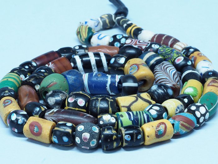 Necklace with 62 Venetian trade beads - Africa