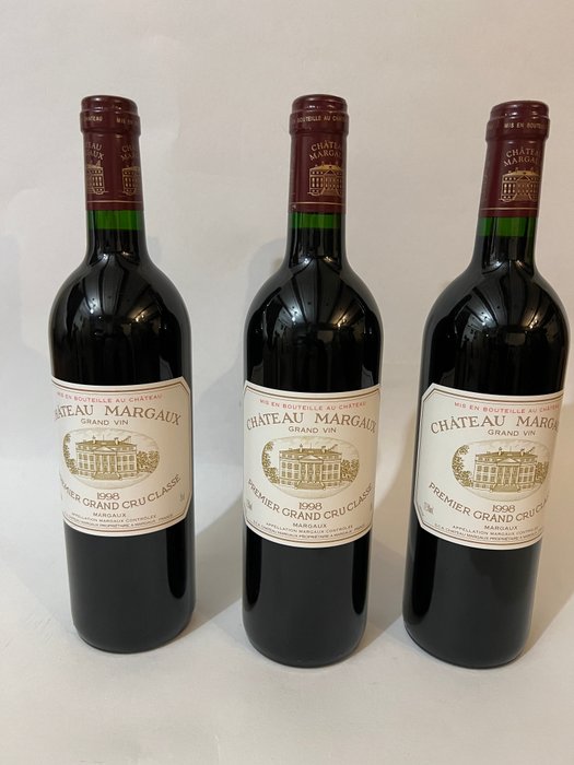 1998 Chateau Margaux - Bordeaux 1er Grand Cru Classé - 3 Flaschen (0,75 l)