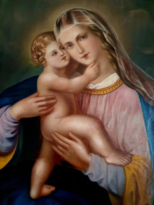 Scuola europea (XIX) - Madonna con Bambino