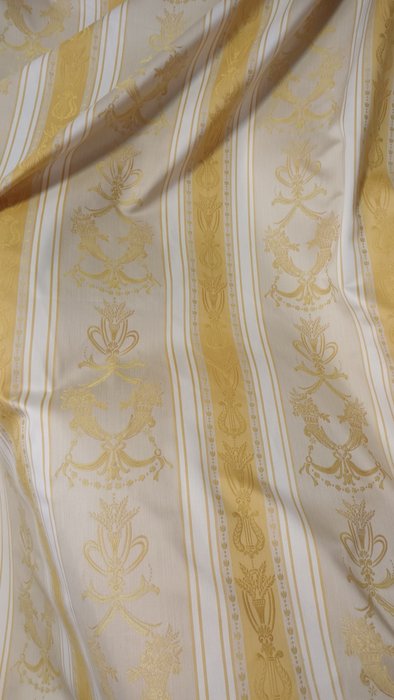 San Leucio prezioso tessuto damascato oro setificato italiano 500x140 cm Stile Impero - Tessuto  - 500 cm - 140 cm