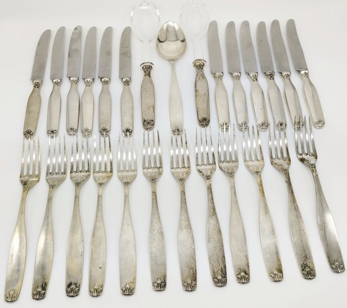 Calegaro Luigi, 4 PD - Cutlery set (27) - .800 silver