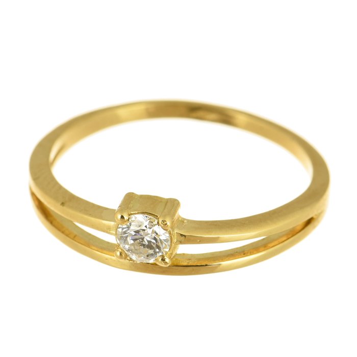 Δαχτυλίδι - 18 καράτια Κίτρινο χρυσό Διαμάντι 