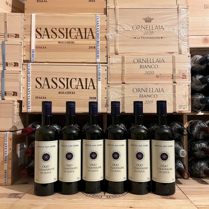 Tenuta San Guido, Sassicaia, Olio EVO 2023/2024 - 特級初榨橄欖油 - 6 - 750毫升瓶子