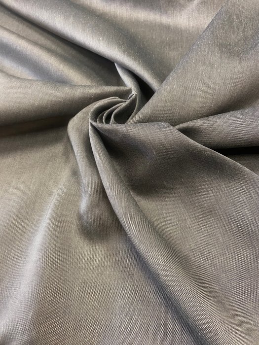 优雅烟灰色棉麻薄纱面料意大利制造 - 纺织品  - 475 cm - 180 cm