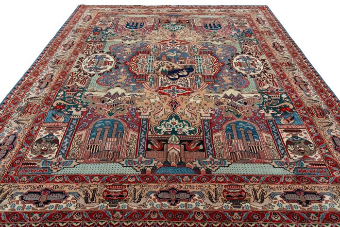 原始喀什瑪伊甸園由軟木羊毛製成的非常精細的簽名地毯 - 小地毯 - 390 cm - 293 cm