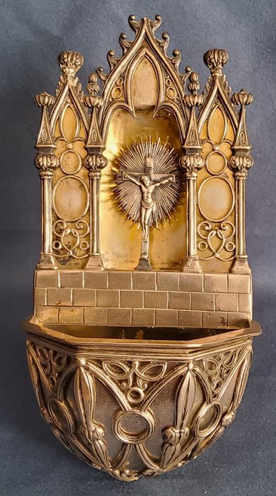 Stary Wiedeń Srebro Biedermeierowy kocioł ze świętą fontanną - 17.5 cm