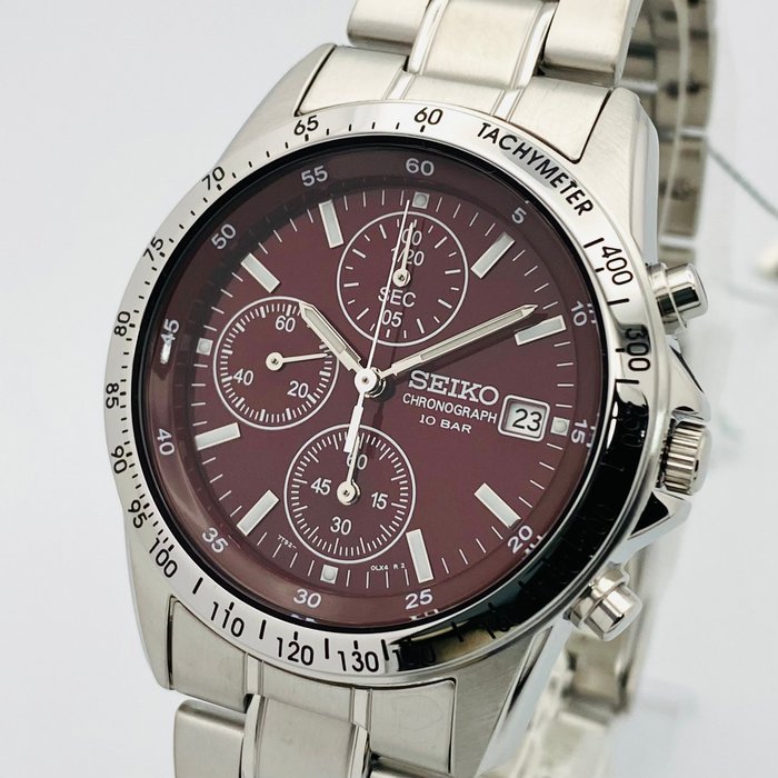 Seiko - 沒有保留價 - 男士 - 計時碼錶紅色錶盤 100m。日期