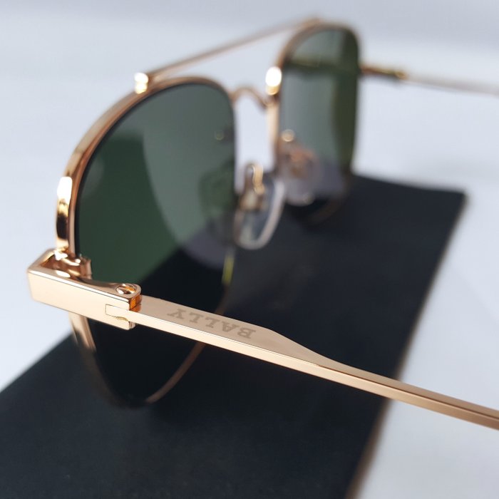 Bally - Swiss Aviator - Gold - Green Lenses - New - Sunglasses