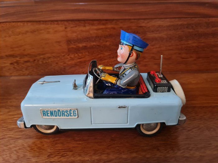 Lemezarugyar  - Tin toy Battery Operated Mystery Police Car - 1950-1960 - Hungary